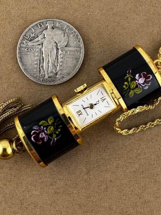 Vintage Bucherer Swiss Quartz Pendant Peek a Boo or Slide Watch main image 6